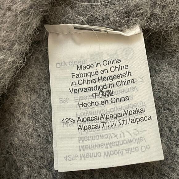 Point Sur S Gray Wool Blend Sweater | Merino & Alpaca Fuzzy Knit Minimalist $150 - Picture 7 of 8